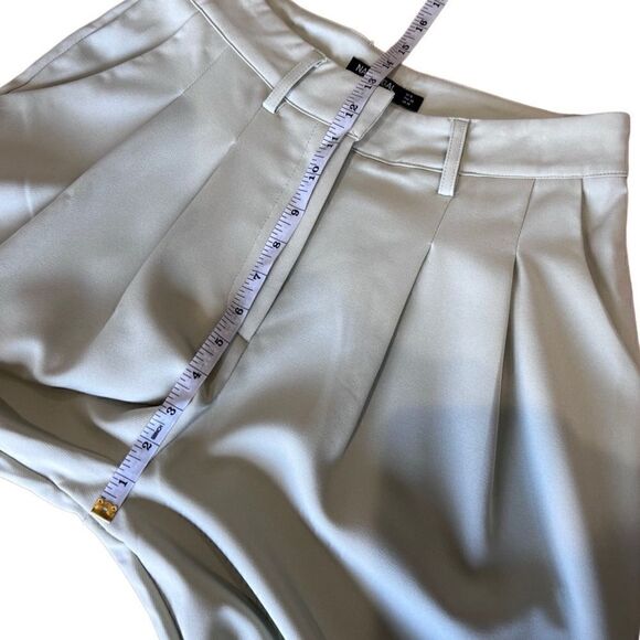 Nasty Gal high waisted pleated trousers green size 4 - Picture 9 of 12